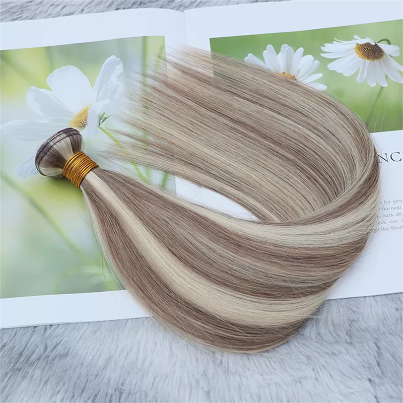 Hot Selling Factory Price Virgin Remy Virgin Flat Weft Hair Extension Piano Color